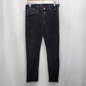 Joes Cropped Skinny Jeans Womens 29 Faded Black Denim Raw Hem Stretch VV15X